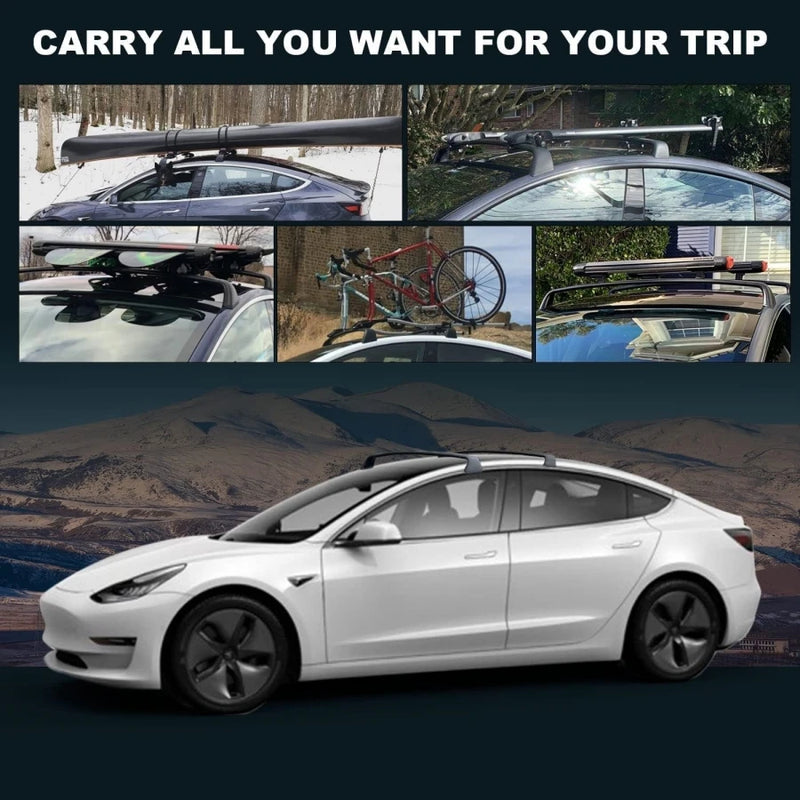Lockable Roof Rack Fits for Tesla Model Y 2024 2023 2022 Roof Rack Accessories Antitheft Cross Bars Model Y Luggage Carrier