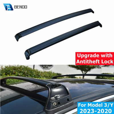 Upgrade Roof Rack Cross Bars with Antitheft Locks for Tesla Model Y Model 3 2023 Aluminum Cargo Carriers Rooftop Crossbar Holder